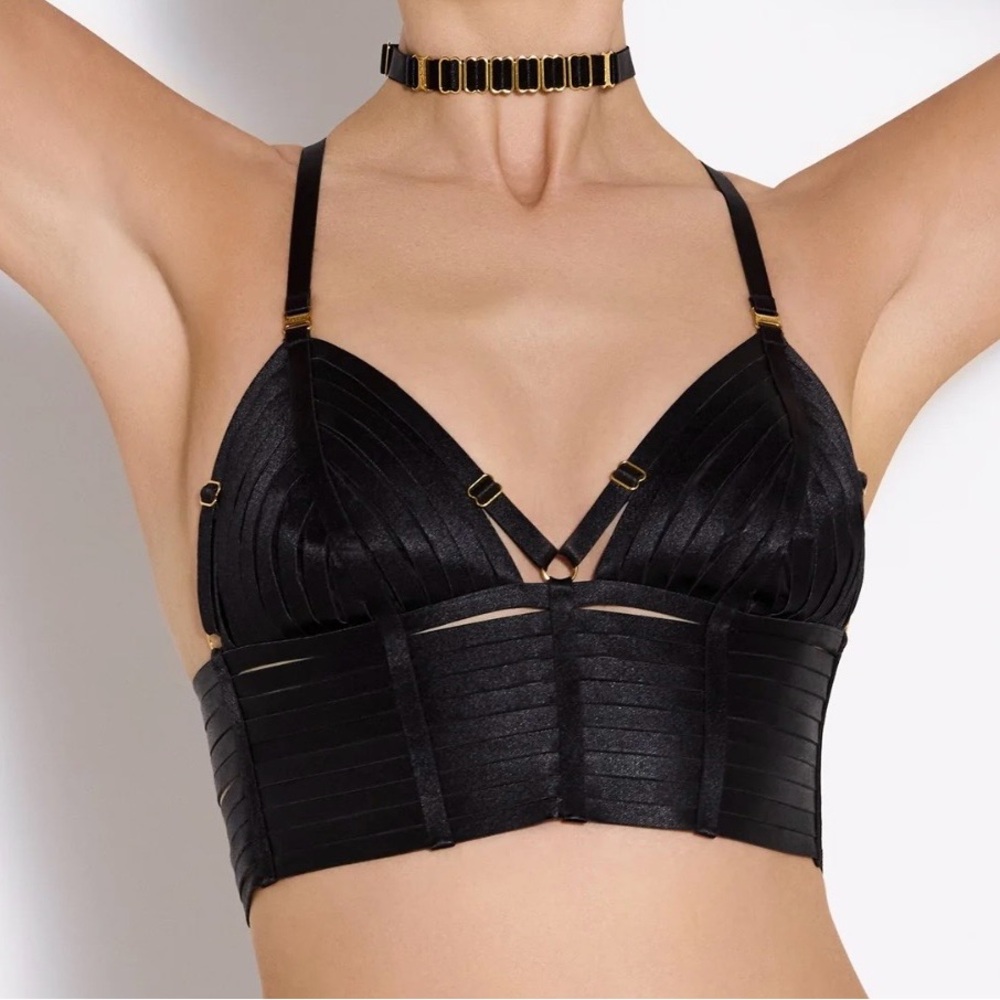 Bordelle strappy bondage crop bustier